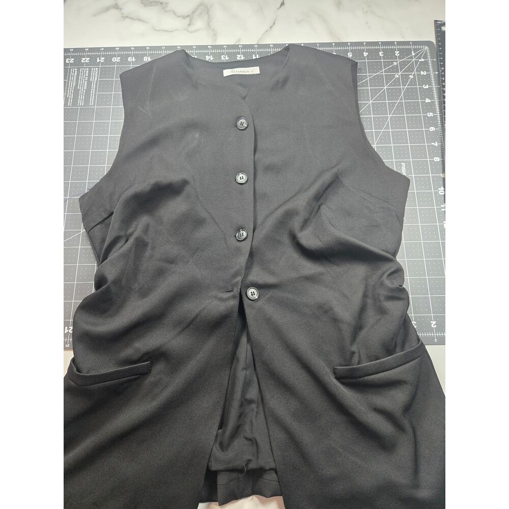 Amy Enjoy Life Black Tailored longline Vest Waistcoat Sleeveless Blazer Large